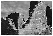 Hovenweep Castle walls. Hovenweep National Monument, Colorado, USA ( black and white)