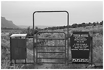 Gate. Yucca House National Monument, Colorado, USA ( black and white)