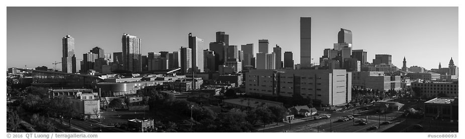 Skyline with state capitol. Denver, Colorado, USA (black and white)