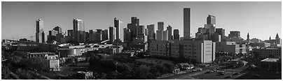 Skyline with state capitol. Denver, Colorado, USA (Panoramic black and white)