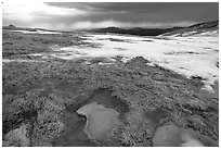 Tundra and snow on Mt Evans. Colorado, USA (black and white)