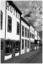 Row of old west storefronts. Colorado, USA (black and white)