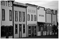 Row of old west storefronts. Colorado, USA (black and white)