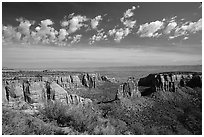 Mesas, Monument Canyon view. Colorado National Monument, Colorado, USA ( black and white)