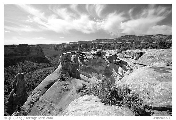 Cliffs. Colorado National Monument, Colorado, USA (black and white)