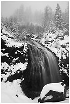 Waterfall near the Continental Divide. Colorado, USA (black and white)