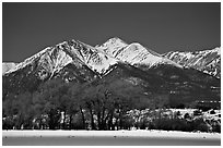 Mountain range near the Continental Divide at Monarch Pass. Colorado, USA ( black and white)