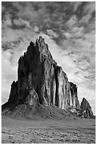 Shiprock (Tse Bit Ai). Shiprock, New Mexico, USA (black and white)