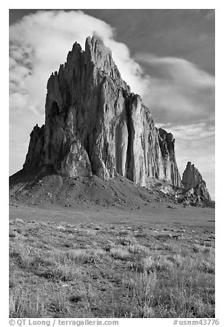 Shiprock, spring morning. Shiprock, New Mexico, USA