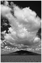Afternoon cloud above hill. New Mexico, USA (black and white)