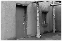 Door and window. Taos, New Mexico, USA (black and white)