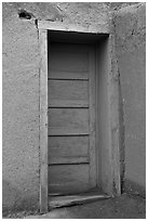 Blue door. Taos, New Mexico, USA (black and white)