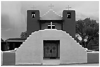 Church San Geronimo. Taos, New Mexico, USA (black and white)