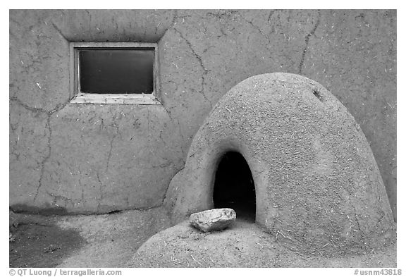 Domed oven and window. Taos, New Mexico, USA
