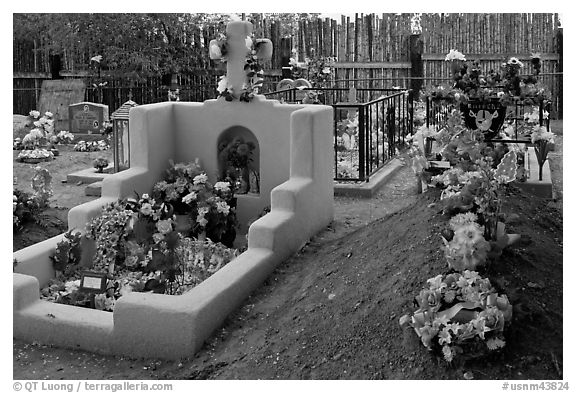 Earth-covered tombs. Taos, New Mexico, USA