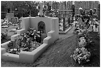 Earth-covered tombs. Taos, New Mexico, USA ( black and white)