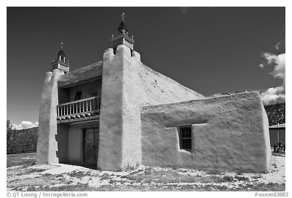 San Jose de Gracia De Las Trampas Church. New Mexico, USA (black and white)