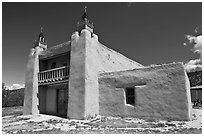 San Jose de Gracia De Las Trampas Church. New Mexico, USA (black and white)