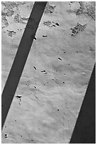 Diagonal shadows on adobe wall, San Jose de Gracia Church. New Mexico, USA (black and white)