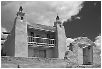 Church of Santo Tomas Del Rio de Las Trampas. New Mexico, USA (black and white)