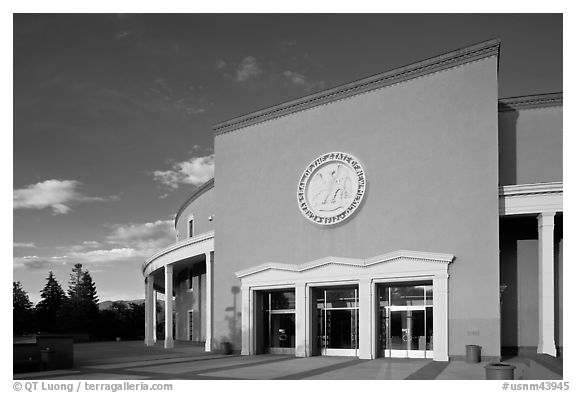 New Mexico State Capitol. Santa Fe, New Mexico, USA (black and white)