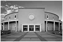 The Roundhouse (New Mexico Capitol). Santa Fe, New Mexico, USA (black and white)