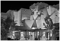Loreto Inn by night. Santa Fe, New Mexico, USA (black and white)