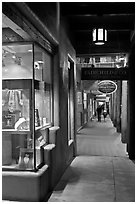 Gallery and columns by night. Santa Fe, New Mexico, USA ( black and white)