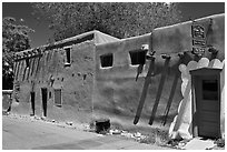 Oldest house in America. Santa Fe, New Mexico, USA (black and white)