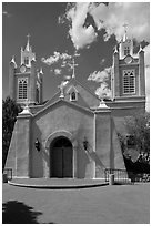 San Felipe de Neri church. Albuquerque, New Mexico, USA ( black and white)