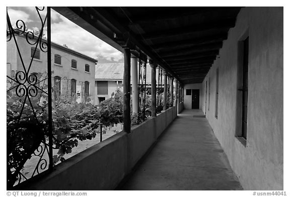 Sisters of Charity Convent, Church San Felipe de Neri. Albuquerque, New Mexico, USA (black and white)