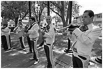 Mariachi musicians. Albuquerque, New Mexico, USA (black and white)