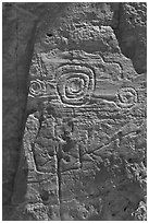 Rock art. Chaco Culture National Historic Park, New Mexico, USA (black and white)