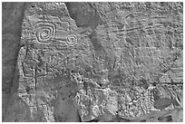 Pictographs. Chaco Culture National Historic Park, New Mexico, USA ( black and white)