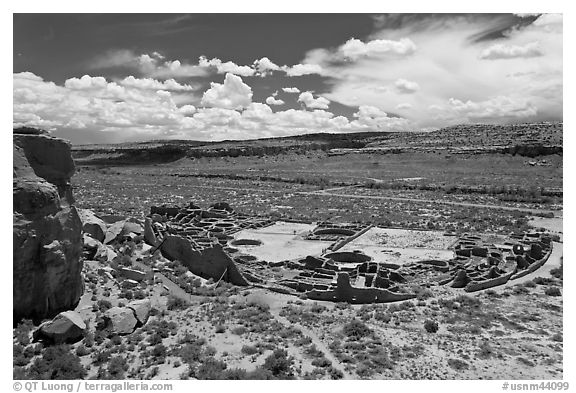 Pueblo Bonito from above. Chaco Culture National Historic Park, New Mexico, USA