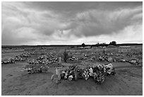 Cemetery, Thoreau. New Mexico, USA (black and white)