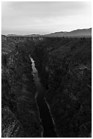Rio Grande Gorge at dawn. Rio Grande Del Norte National Monument, New Mexico, USA ( black and white)