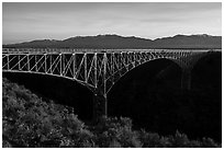 Rio Grande Gorge Bridge. Rio Grande Del Norte National Monument, New Mexico, USA ( black and white)