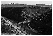 John Dunn Bridge. Rio Grande Del Norte National Monument, New Mexico, USA ( black and white)