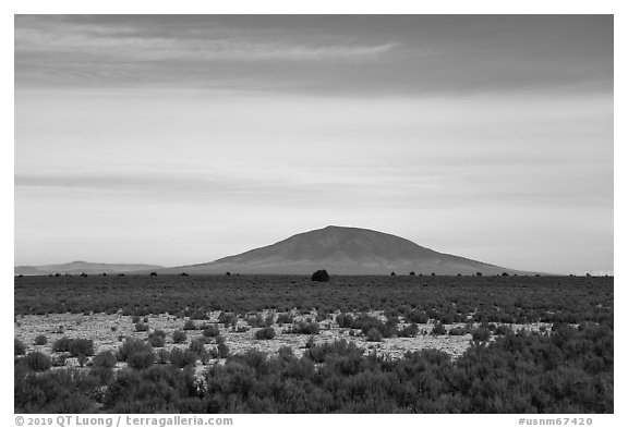 Ute Mountain. Rio Grande Del Norte National Monument, New Mexico, USA (black and white)