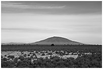 Ute Mountain. Rio Grande Del Norte National Monument, New Mexico, USA ( black and white)
