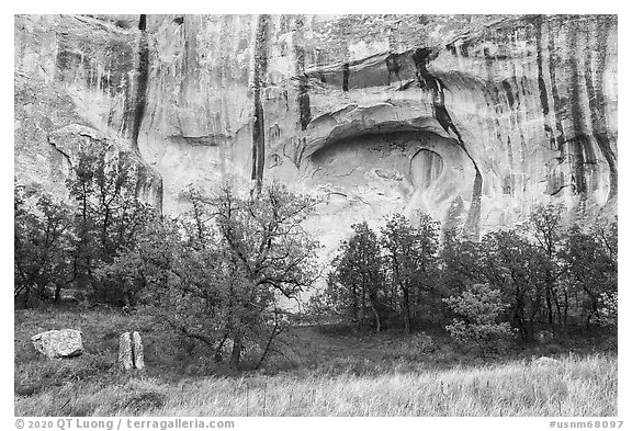 Cliff with water spillway marks. El Morro National Monument, New Mexico, USA