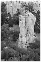 Sandstone monolith. El Morro National Monument, New Mexico, USA ( black and white)