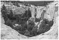 Box canyon. El Morro National Monument, New Mexico, USA ( black and white)