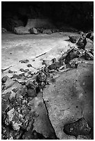 Zuni-Bandera Ice Cave. El Malpais National Monument, New Mexico, USA ( black and white)