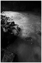 Lava tube with perennial ice. El Malpais National Monument, New Mexico, USA ( black and white)