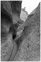 Slot canyon and tent rocks. Kasha-Katuwe Tent Rocks National Monument, New Mexico, USA ( black and white)