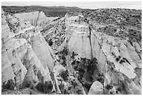 Peralta Canyon. Kasha-Katuwe Tent Rocks National Monument, New Mexico, USA ( black and white)