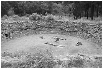 Big Kiva. Bandelier National Monument, New Mexico, USA ( black and white)