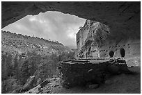 Alcove House. Bandelier National Monument, New Mexico, USA ( black and white)